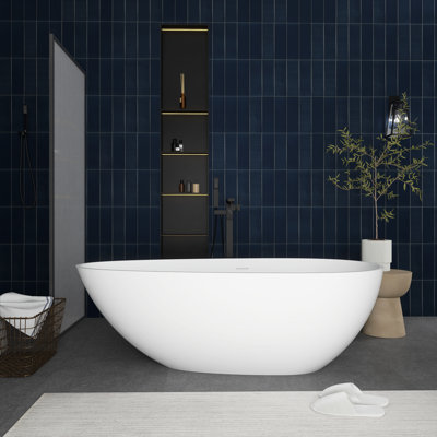 Baignoire de trempage autoportante 69 po x 34 po à surface solide 69 po x 34 po