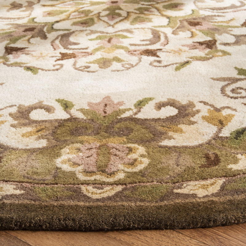 Kuhlman Hand Tufted Wool Oriental Rug, Round 6'