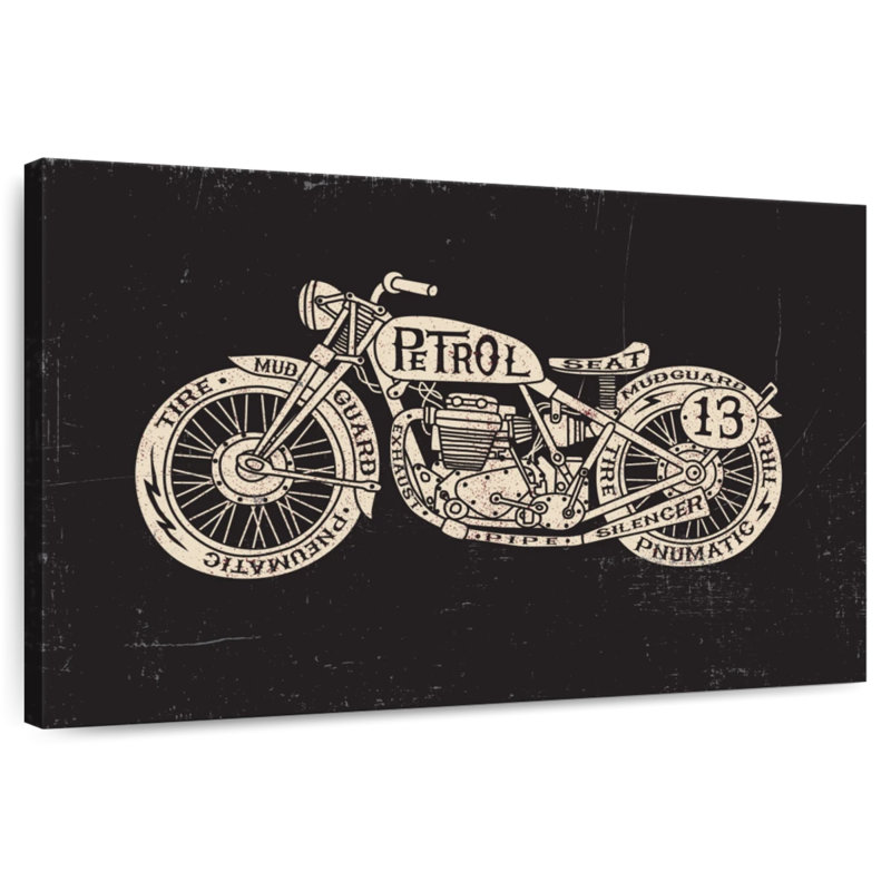 Mehar, typographie de motos rétro, H 8 po x l 12 po