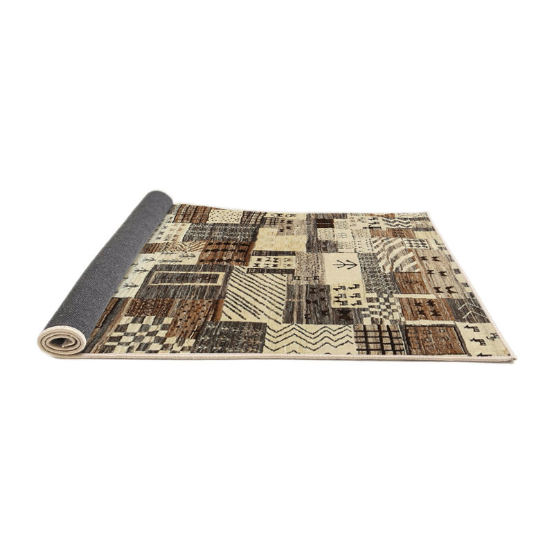Tapis beige/brun contemporain, Rond 6 pi