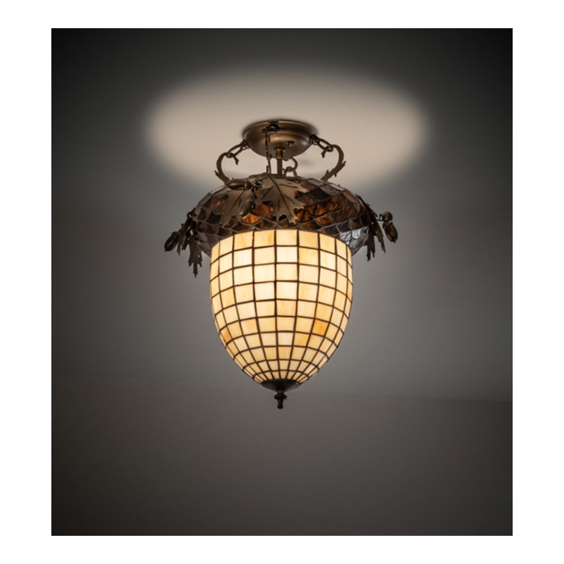 Oak Leaf and Acorn 1 - Light Semi Flush Mount
