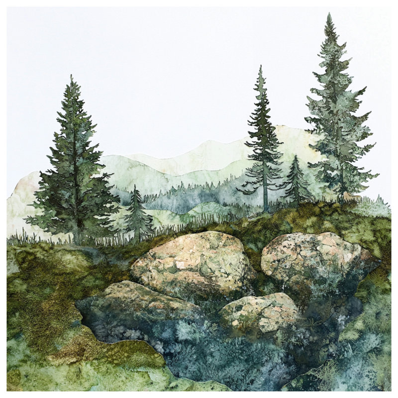 Toile de montagne avec paysage de montagne, 20 po x 24 po