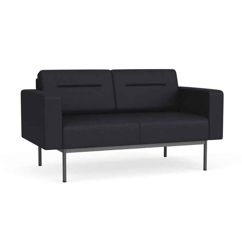 Causeuse de réception Darsey, Gris anthracite, Noir Patriot Plus, Sans alimentation
