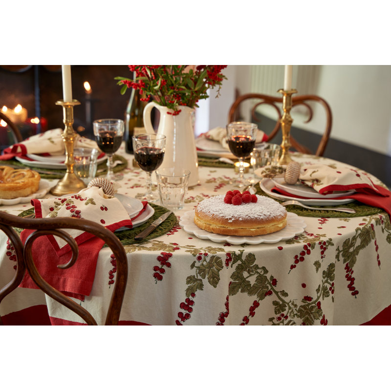 Gooseberry Handmade Floral Tablecloth, 70" Round
