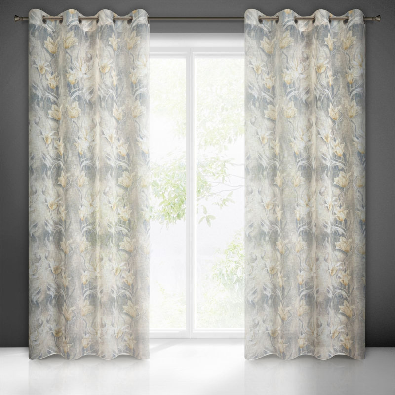 Afzal Semi Sheer Curtains Single Panel