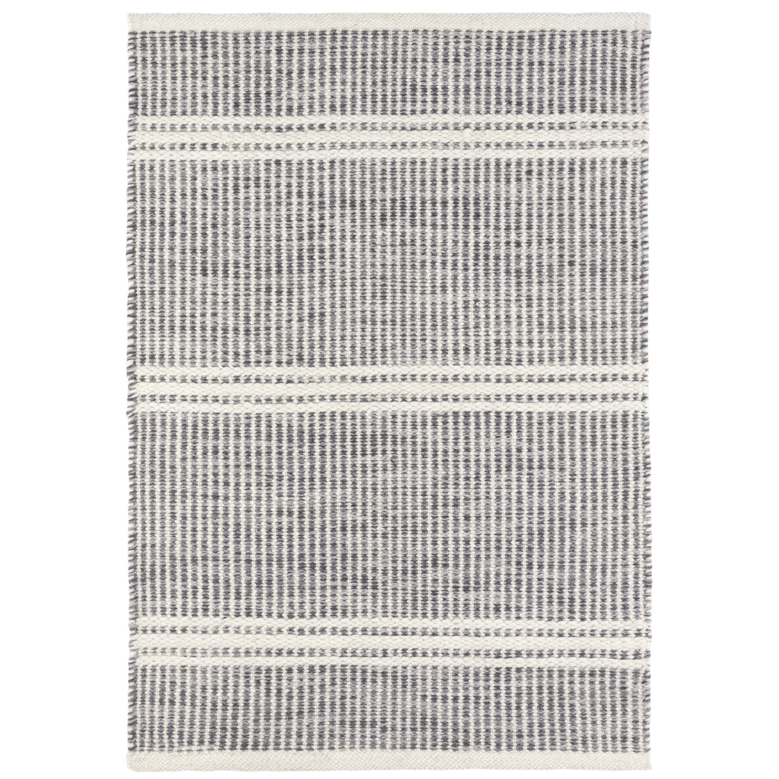 Malta Grey Handwoven Wool Rug, Rectangle 8'6" x 11'6", Natural