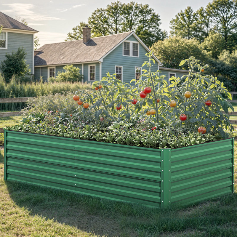 Millerville Raised Garden Bed-8x4x2 FT, Green, 24" H x 96" W x 48" D