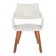 Chaise en bois de noyer et similicuir blanc - ensemble de 2