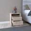 Table de chevet compacte Eter avec deux tiroirs et une tablette, rangement de chevet minimaliste-1731269807