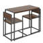 Ensemble de table de salle à manger moderne et rectangulaire brun avec deux chaises, ensemble de 3 tables de cuisine pour 2 personnes, ensemble de bar pour la maison