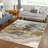 Twyla Abstract Machine Made Flatweave Velvet Area Rug in Beige/Gold-380732775