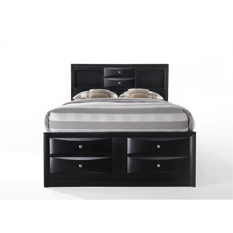 Ireland Black Finish EK Bed W/Storage