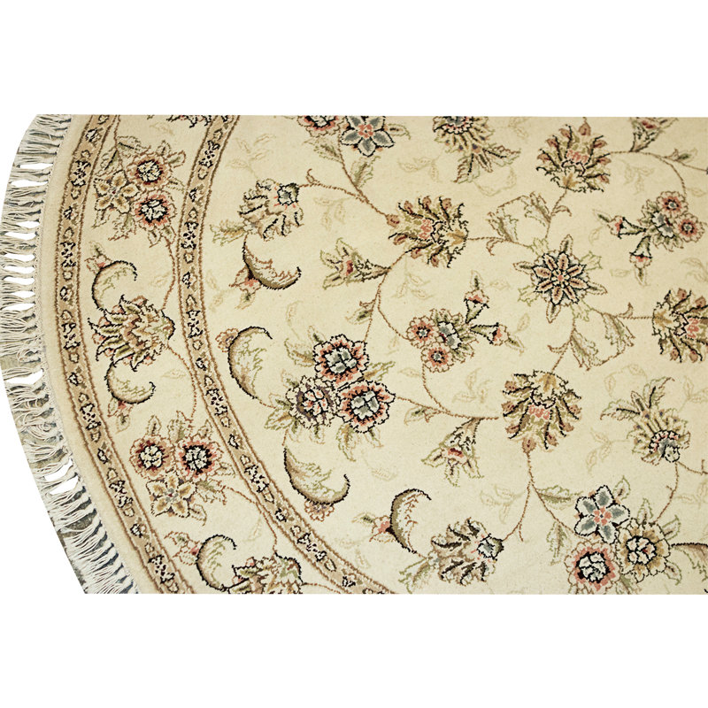 High-Quality Hand-Knotted Ivory Area Rug
