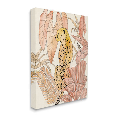 Art tropical texturé, giclée, encadrée par une guirlande tropicale