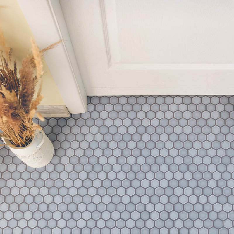 Hudson 1" x 1" Porcelain Honeycomb Mosaic Wall & Floor Tile, Slate