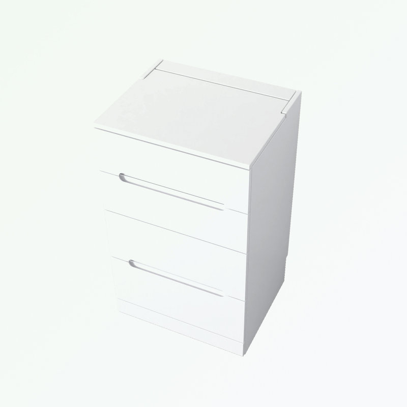 Vanity Desk with open Top Mirror and 3 Drawers