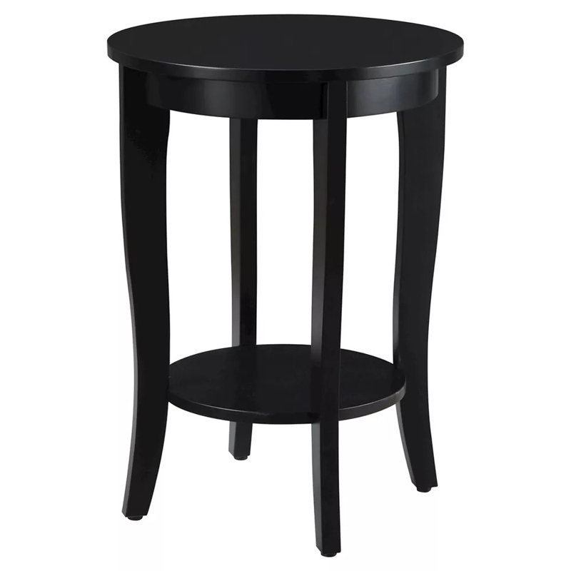American Heritage Round End Table, Black