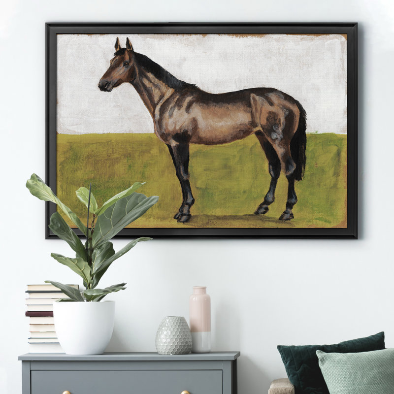 «Équitation études IV», cadre photo, impression sur toile, Noir, H 18,5 po x l 24,5 po x P 1,5 po