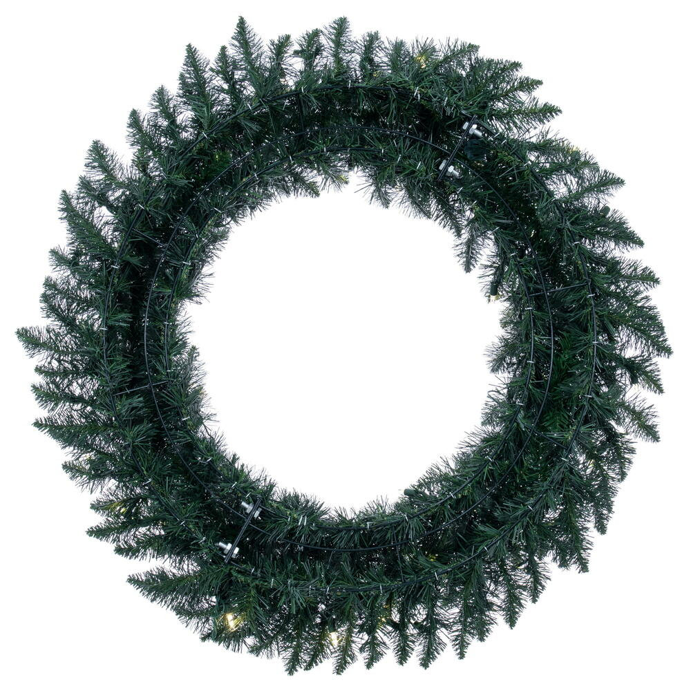Peabody Artificial Fir Wreath, Warm Clear Duplicate, 60" H x 60" W x 3" D