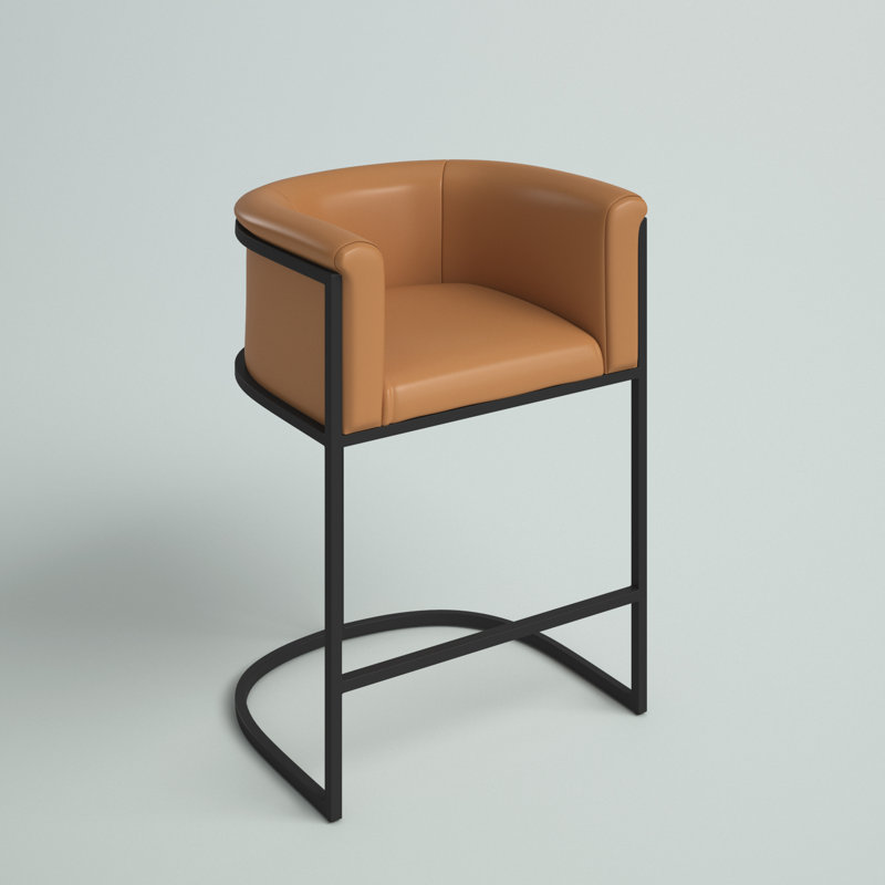Tabouret de bar Cosmopolitan Mid-Century, Chameau, Tabouret de bar (siège d'une hauteur de 29,5 po)