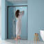 Portes de douche et de baignoire à triple dérivation peu encombrantes, verre de qualité supérieure, style moderne