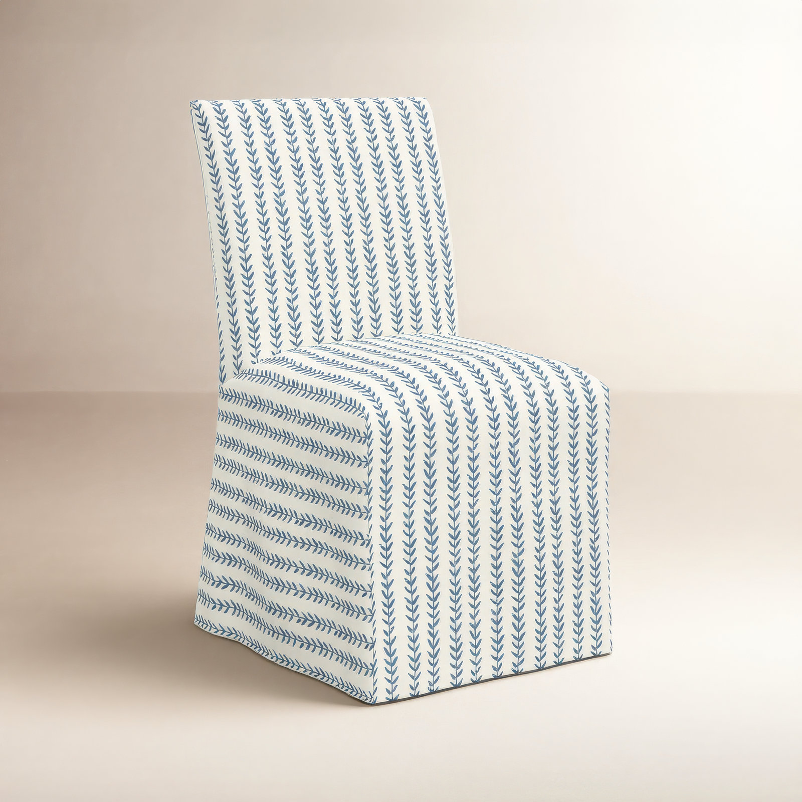 Silvia Parsons Dining Chair, Vine Stripe Dusty Blue