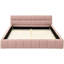 Grand lit - Tête de lit tapissier en chenille épaisse rose-2097783502