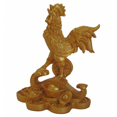 Figurine coq marchant sur Ru Yi and Coins