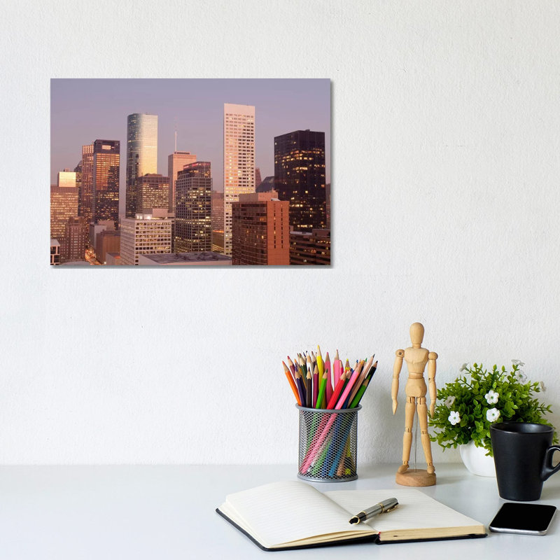 Downtown Skyline IV, Houston, Texas by Michael DeFreitas - Wrapped Canvas Print, 20.32 cm H x 30.48 cm W
