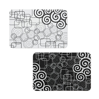 Magic Black Polypropylene Plastic Geometric Rectangle Placemat