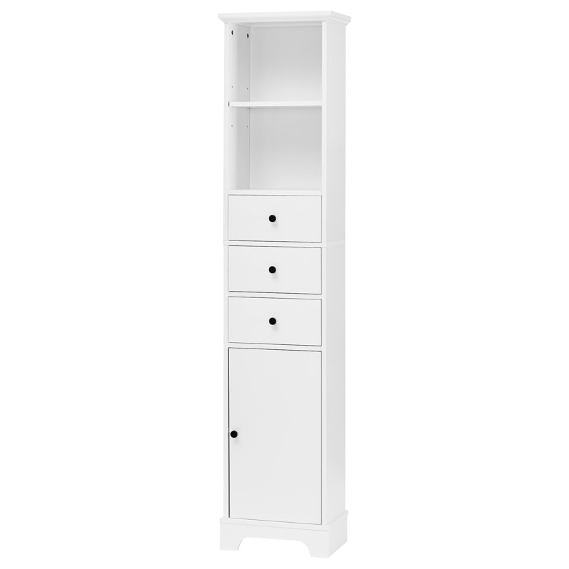 Armoire de rangement autoportante blanche avec tablette réglable et 3 tiroirs, fabrication de planches pour la salle de bain, le salon, la tablette de tiroir d'étude, la chambre à coucher et la pièce