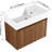 30" Bathroom Vanity & Plywood Sink - Modern Design, Soft Close Hinges, Walnut Color, Float Mounted, For Compact Bath Areas Resin Basin Material,-402003029-402003026