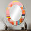 De Stijl, géométrique pastel Harmony II - grand miroir mural ovale sur métal-558609049