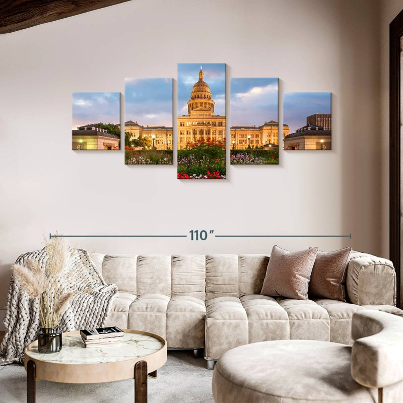 Blooming Texas State Capitol, H 42 po x l 92 po