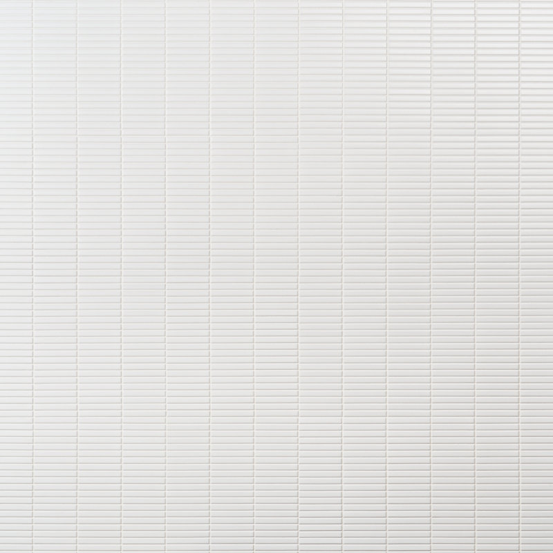 Monogram Stacked 11.19 In. X 11.9 In. Glossy Porcelain Mosaic Floor And Wall Tile (0.92 Sq. Ft. / Each), White Matte