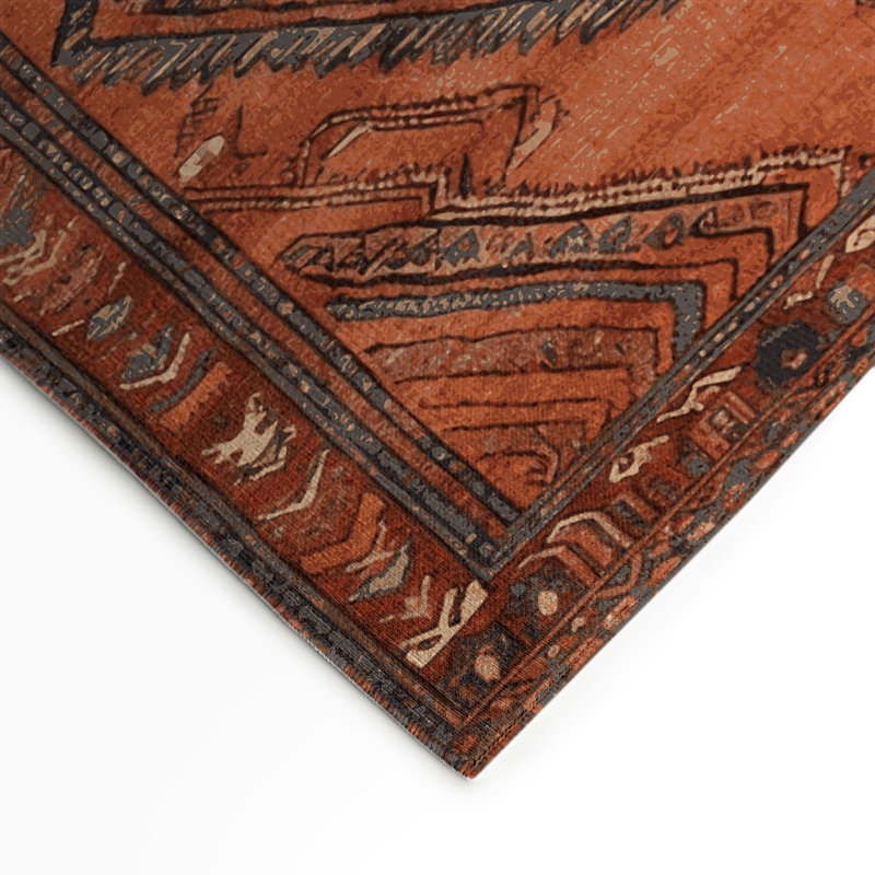 Tapis d'intérieur et d'extérieur brun Persian, Rectangle 9 pi x 12 pi