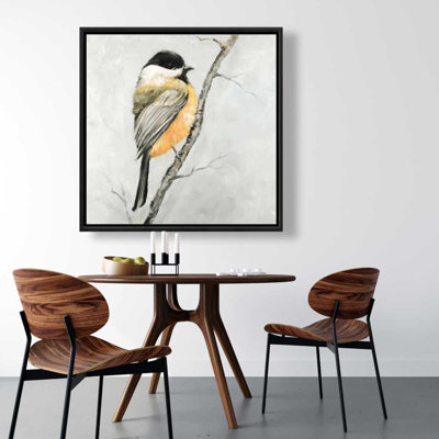 Small coal tit - Bedroom Gray Framed Canvas Home Decor