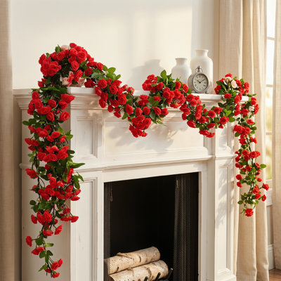 5 pièces de fleurs artificielles de 71 pouces de long en forme de vigne de bricolage pour la fête de mariage de la Saint-Valentin (ensemble de 5)