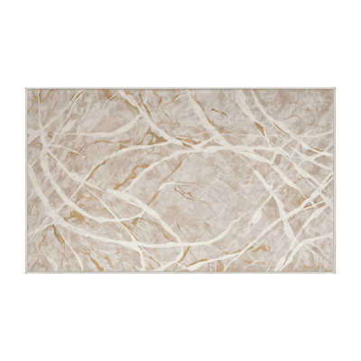 Machine Washable Beige Area Rug
