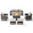Nazime 5- Person Outdoor PE Wicker Patio Conversation Set with Fire Pit, Ottomans and Cushions-457884702-439037364