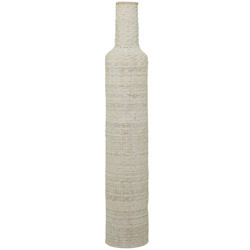 Africia Wood Floor Vase, 47.5" H x 8.5" W x 8.5" D, White