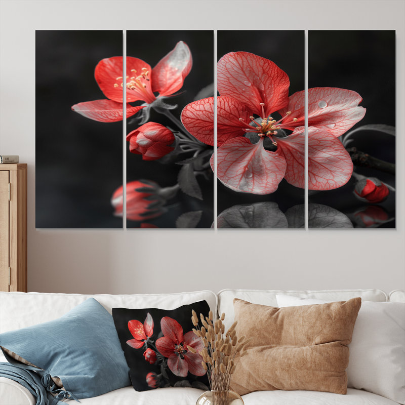 Geib - Ensemble de salon d'art mural Apple Blossom, H 32 po x l 64 po