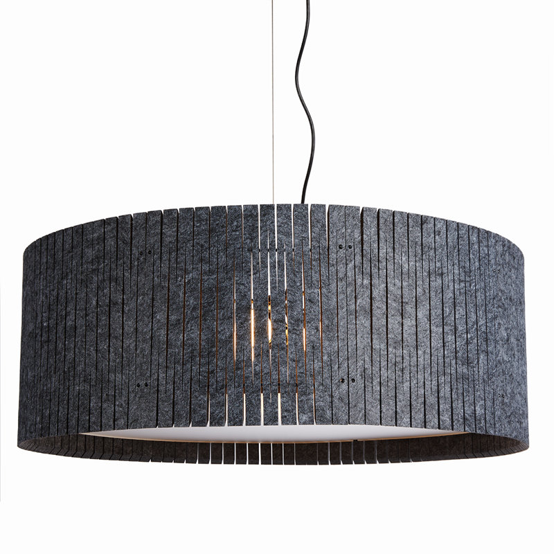 Kerflights D9 Drum Pendant Felt Light Gray, Charcoal