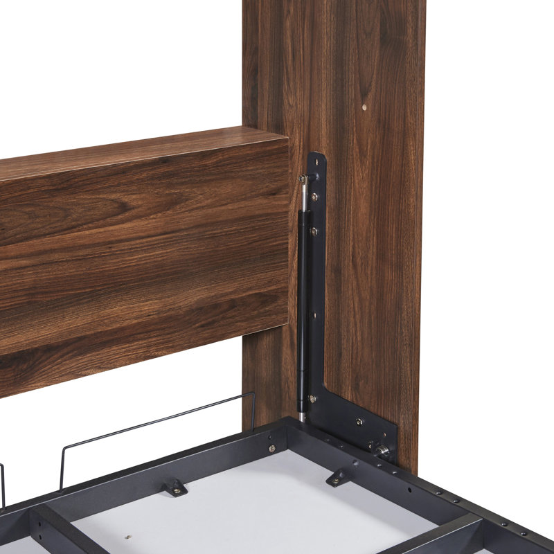 Lit escamotable simple avec armoire murale, blanc