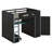 Full Size Gaming Loft Bed With Desk, Wood Loft Bed With RGB Light, High Loft Bed Frame, 2 Drawers, Wardrobe, Hanging Rods-1495028748