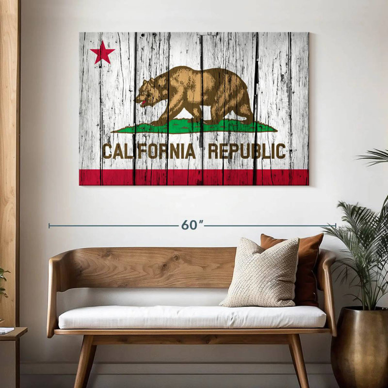 Borges, République de Californie, H 32 po x l 48 po