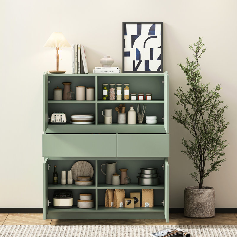 2 armoires garde-manger en bois 4 portes pour un rangement efficace dans la cuisine spacieuse avec 4 portes et 2 tiroirs