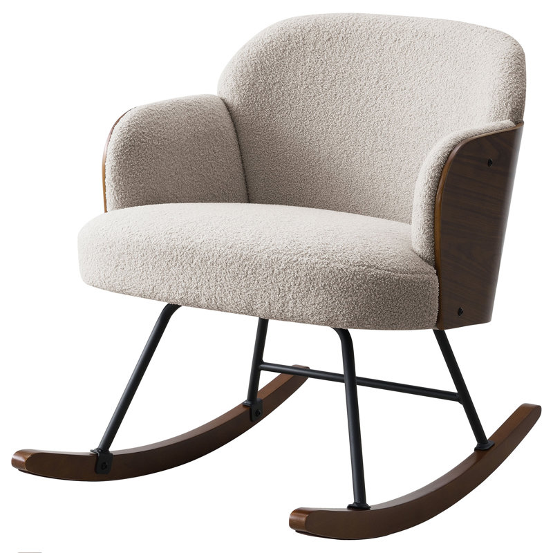 Chaise berçante rembourrée Valera, Beige
