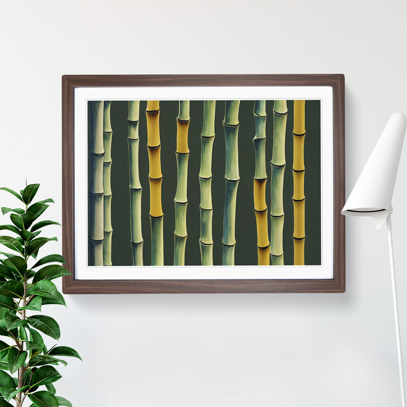 Inspirational Bamboo Forest - Framed Print, 25cm H x 34cm W x 2cm D, Walnut
