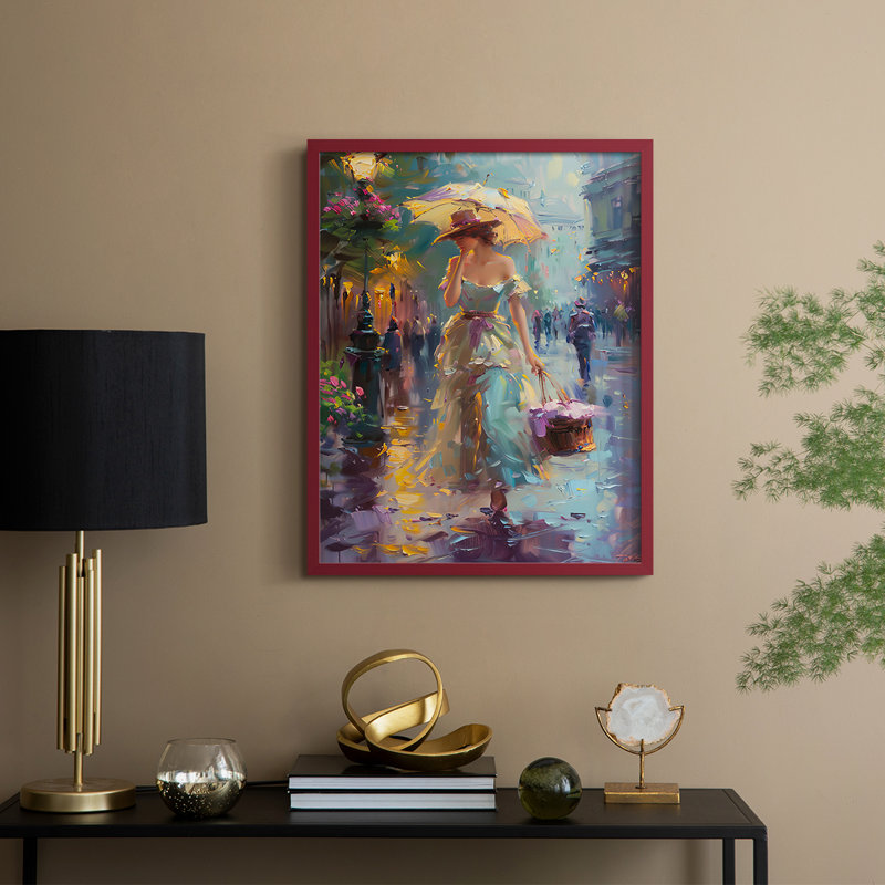 Reproduction encadrée WOMEN Series CM - bois massif, H 11 po x l 9 po, Rouge